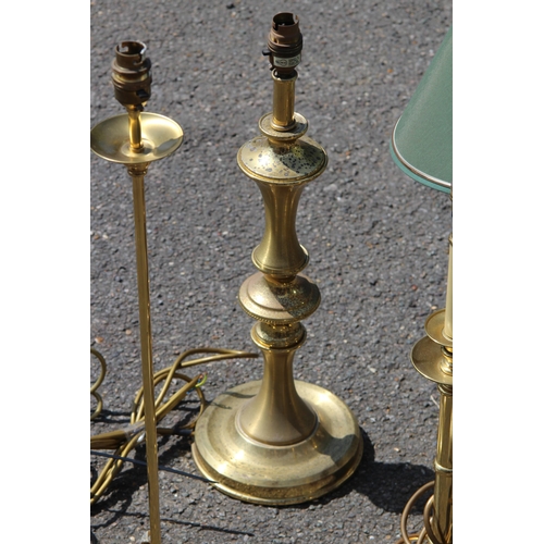 268 - LARGE QUANTITY BRASS COLOUMN LAMPS  x9
55CM