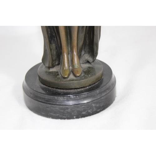 931 - BRONZE ART DECO STATUE OF A NUDE LADY SIGNED MASIER
36CM