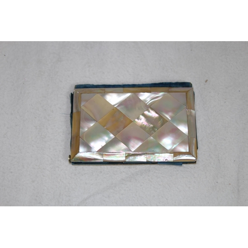 936 - VINTAGE MOTHER OF PEARL NOTE BOOK AND COMPACT