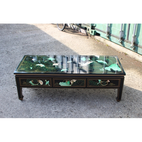 10 - LAQUERED CHINESE COFFEE TABLE 
127 X 51 X 41CM