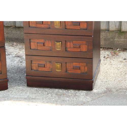 11 - INDONESIAN CHEST OF DRAWERS AND BEDSIDE TABLE 
50 X 46 X 138CM