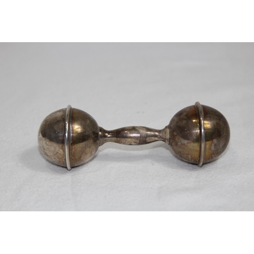 1081 - SILVER BABY RATTLE