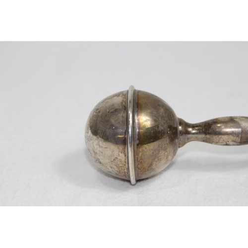 1081 - SILVER BABY RATTLE