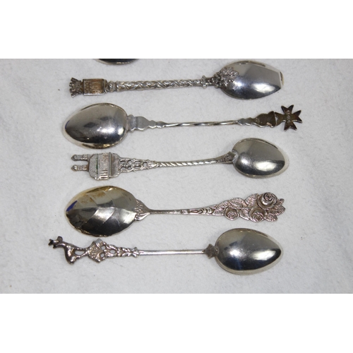 1082 - QUANTITY OF SILVER SPOONS ETC