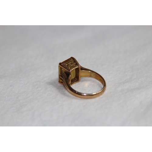 1158 - 14CT GOLD CITRINE RING - 6.7G - SIZE P