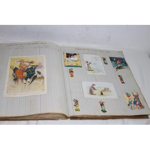 560 - GOOD SCRAP ALBUM INCLUDING VINTAGE POSTCARDS