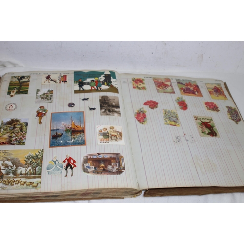 560 - GOOD SCRAP ALBUM INCLUDING VINTAGE POSTCARDS