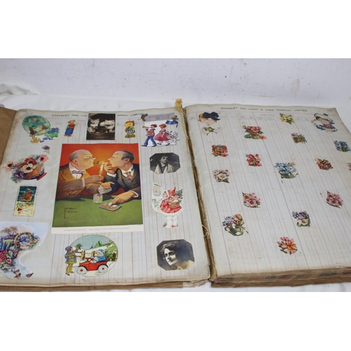 560 - GOOD SCRAP ALBUM INCLUDING VINTAGE POSTCARDS