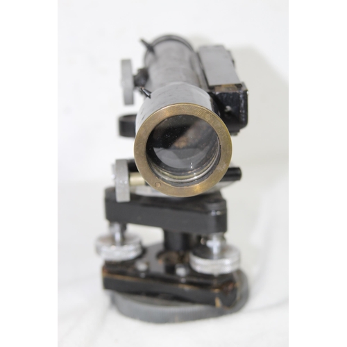 571 - VINTAGE LEATHER CASED THEODOLITE BY HILGER AND WATTS NO 69770