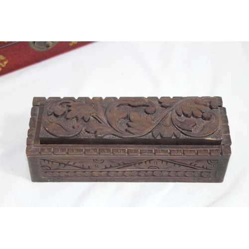 579 - 2 X ORIENTAL BOXES 
25 X 10CM