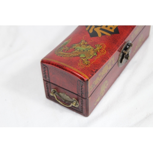 579 - 2 X ORIENTAL BOXES 
25 X 10CM