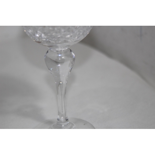 370 - 7 CRYSTAL WINE GLASSES AND 4 OTHERS