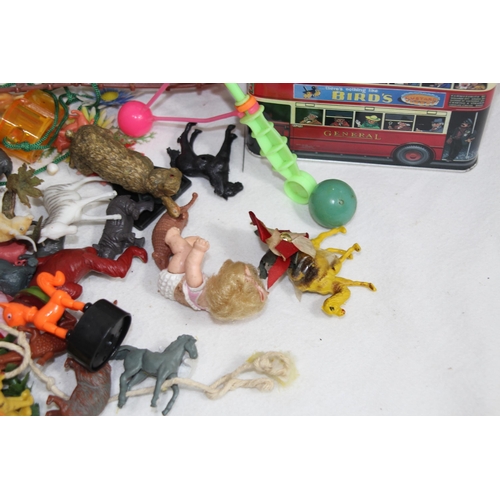 690 - QUANTITY OF CHILDRENS VINTAGE TOYS INCLUDING DOLLS HOUSE FURNITURE