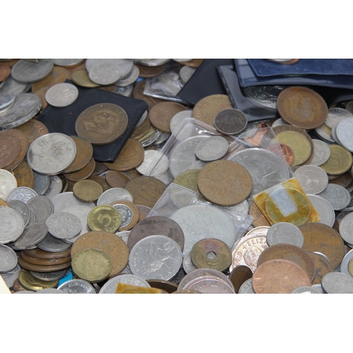 1004 - LARGE QUANTITY OF BRITISH AND WORLD COINS - 16kg