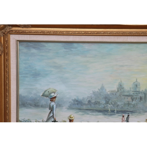 243 - GILT FRAME PAINTING ON CANVAS BY CUMMINGS
66 X 56CM