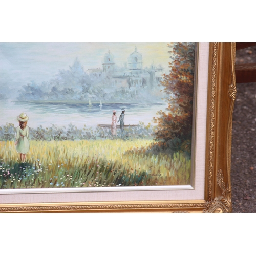 243 - GILT FRAME PAINTING ON CANVAS BY CUMMINGS
66 X 56CM