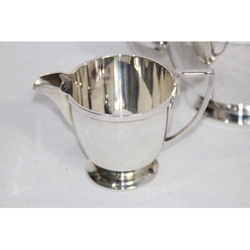 595 - MAPPIN AND WEBB BOXED 3 PIECE SILVER PLATED TEASET