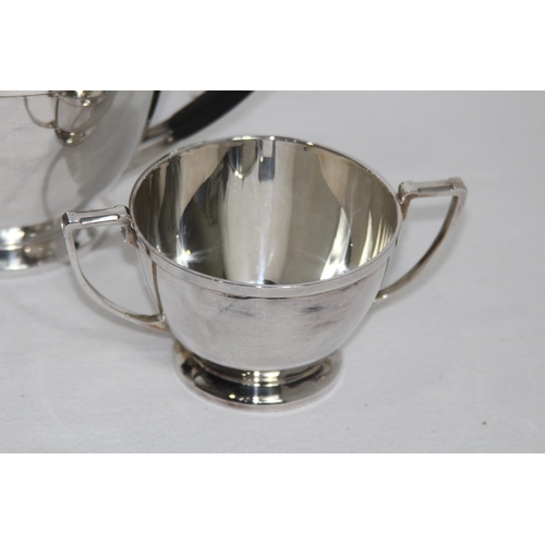 595 - MAPPIN AND WEBB BOXED 3 PIECE SILVER PLATED TEASET