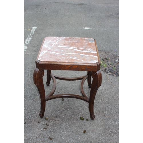 1 - FRENCH MARBLE TOPPED SIDE TABLE 
54 X 62CM