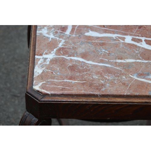 1 - FRENCH MARBLE TOPPED SIDE TABLE 
54 X 62CM