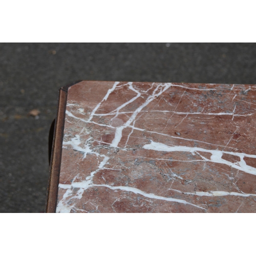 1 - FRENCH MARBLE TOPPED SIDE TABLE 
54 X 62CM