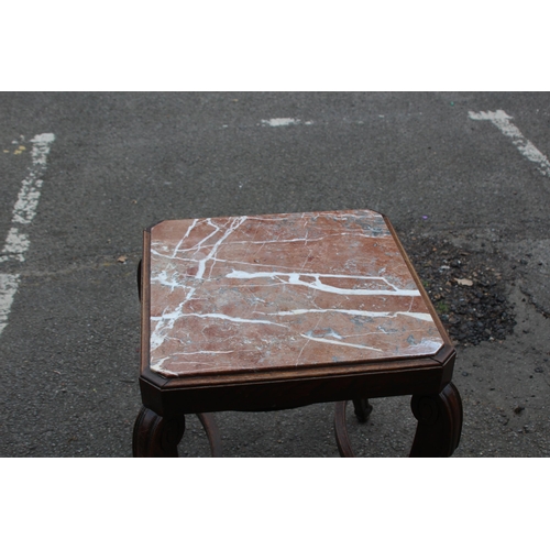 1 - FRENCH MARBLE TOPPED SIDE TABLE 
54 X 62CM