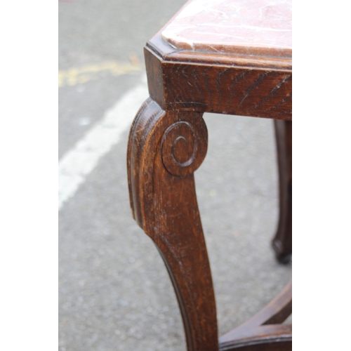 1 - FRENCH MARBLE TOPPED SIDE TABLE 
54 X 62CM