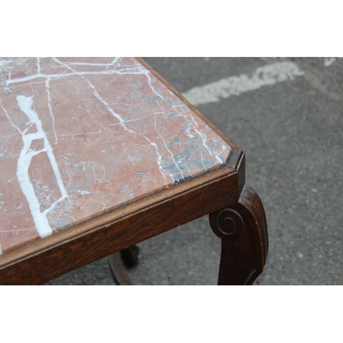 1 - FRENCH MARBLE TOPPED SIDE TABLE 
54 X 62CM