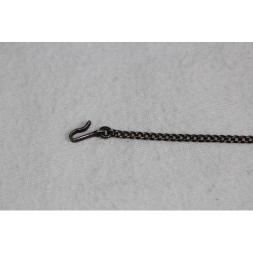 1105 - RARE ANTIQUE SILVER PET ADDRESS TAG AND CHAIN COLLAR LOOP - J.O KETLEY, 3 LOMAND CLOSE, WEMBLEY ON F... 