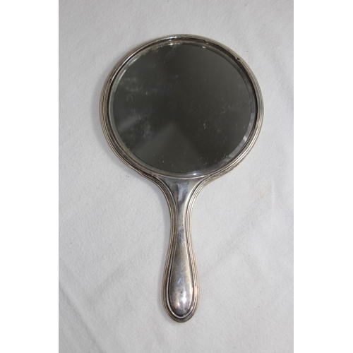 1113 - LARGE SILVER HANDLED MIRROR - BIRMINGHAM 1925