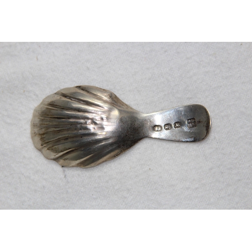 1114 - GEORGIAN SILVER SHELL BOWL CADDY SPOON - LONDON 1812 - 11G