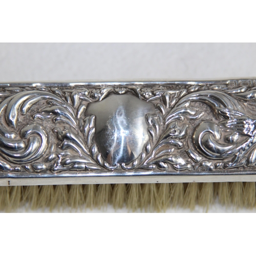 1116 - BIRD EMBOSSED SILVER BRUSH - BIRMINGHAM 1900