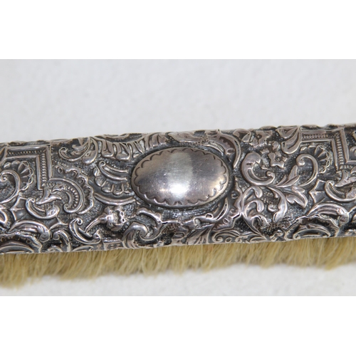 1130 - HIGHLY EMBOSSED SILVER BACKED BRUSH - BIRMINGHAM