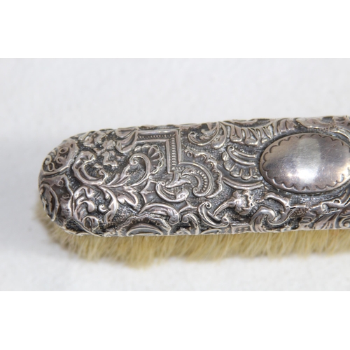 1130 - HIGHLY EMBOSSED SILVER BACKED BRUSH - BIRMINGHAM