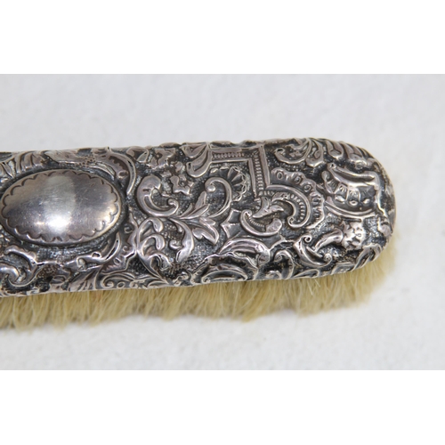 1130 - HIGHLY EMBOSSED SILVER BACKED BRUSH - BIRMINGHAM