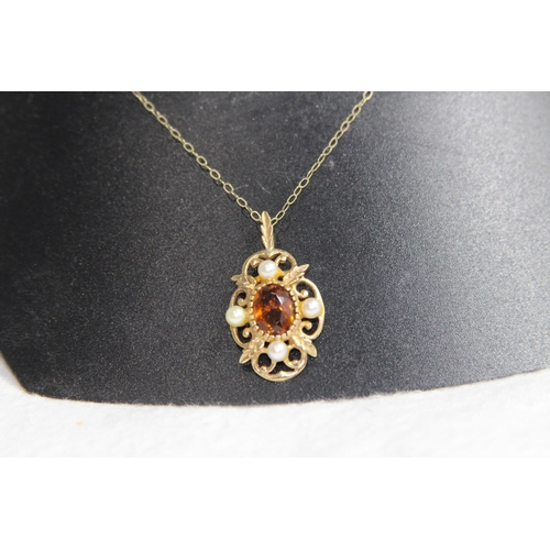 1202 - 9CT GOLD PENDANT NECKLACE - 2.54G