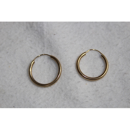 1228 - PAIR OF 9CT GOLD HOOP EARRINGS