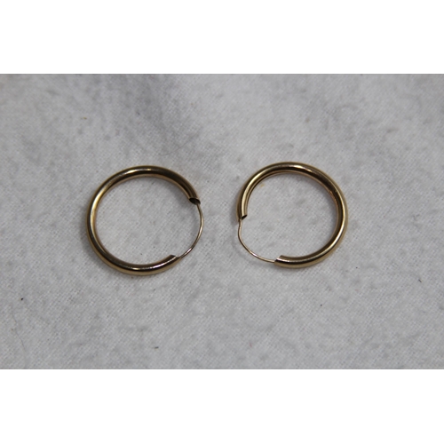 1228 - PAIR OF 9CT GOLD HOOP EARRINGS