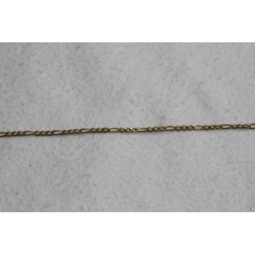 1230 - 9CT GOLD FIGARO LINK BOXED BRACELET