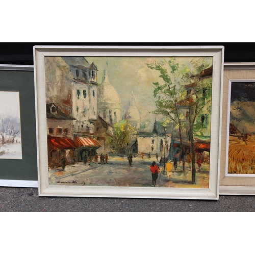 222 - 3 X ASSORTED PAINTINGS 
67 X 55CM