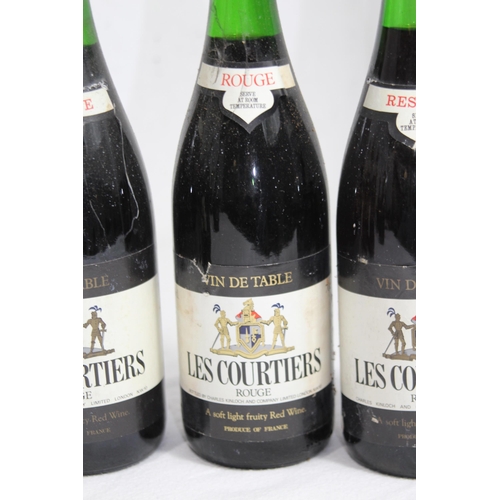 730 - 3 X BOTTLES OF VINTAGE LES COURTIERS ROUGE RED WINE - A/F