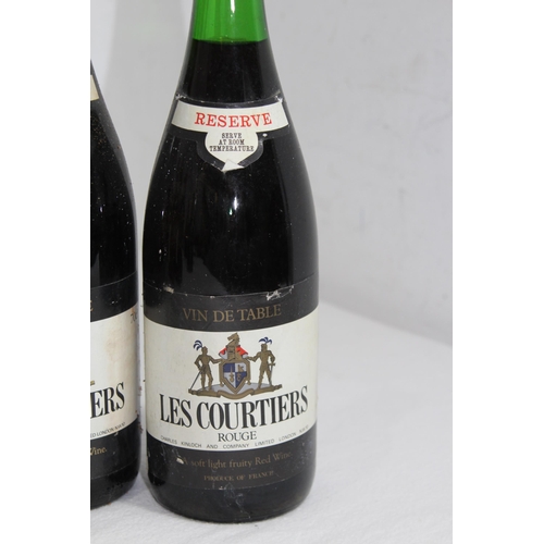 730 - 3 X BOTTLES OF VINTAGE LES COURTIERS ROUGE RED WINE - A/F