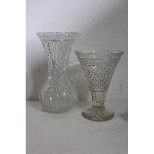 891 - 2 X CUT GLASS VASES AND LANGLEY POTS
31CM