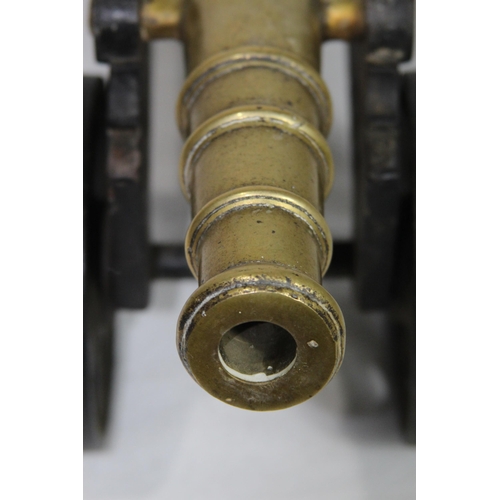 956 - VINTAGE BRASS MODEL CANNON
46 X 15 X 18CM