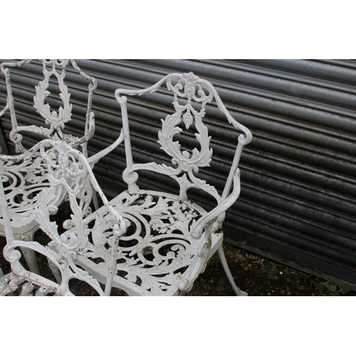 123 - 8 X METAL GARDEN CHAIRS - 5 ARE CARVERS 
47 X 44 X 80CM