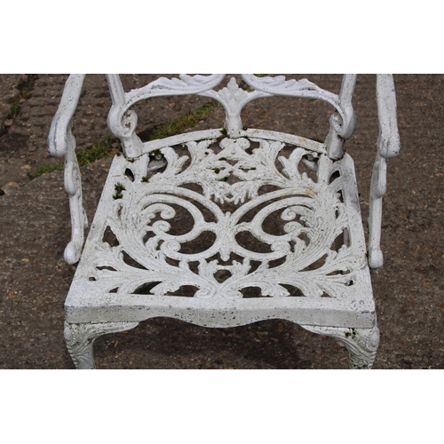 123 - 8 X METAL GARDEN CHAIRS - 5 ARE CARVERS 
47 X 44 X 80CM