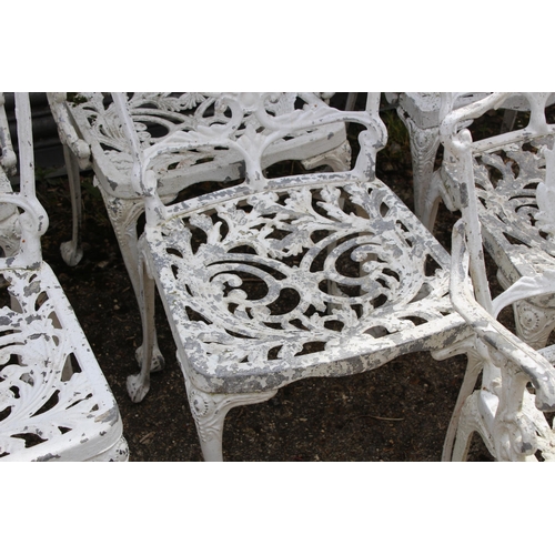 123 - 8 X METAL GARDEN CHAIRS - 5 ARE CARVERS 
47 X 44 X 80CM