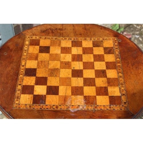 2 - ANTIQUE VICTORIAN C1890 BOBBIN TURNED LEG CHESS BOARD TABLE
71 X 47CM