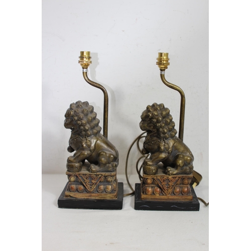 279 - PAIR OF TEMPLE DOG LAMPS
38 X 15 X 13CM