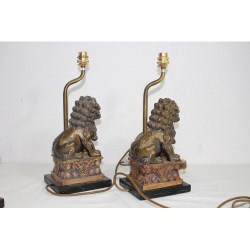 279 - PAIR OF TEMPLE DOG LAMPS
38 X 15 X 13CM